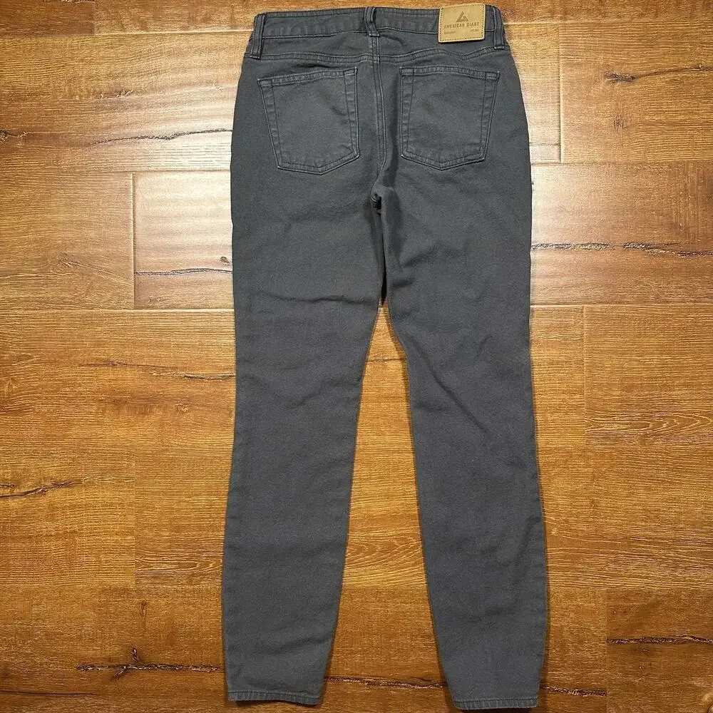 American Giant Jeans Mens 27x29 Gray Roughneck Canvas Skinny Fit Made In USA